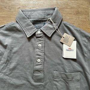 Faherty Light Grey Polo Shirt NWT